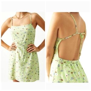 Kendall & Kylie Floral Green Mini Dress Size Small